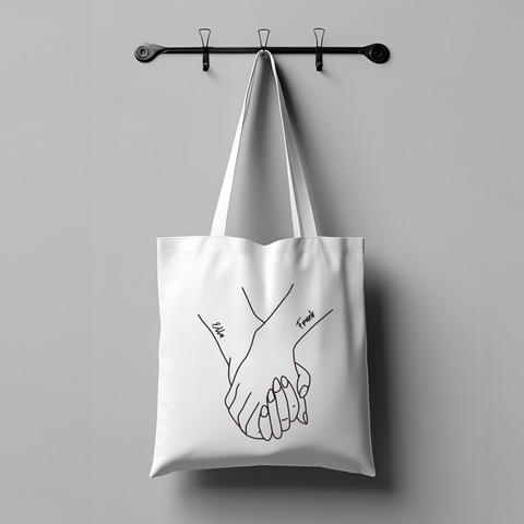 Holding Hands Tote Bag